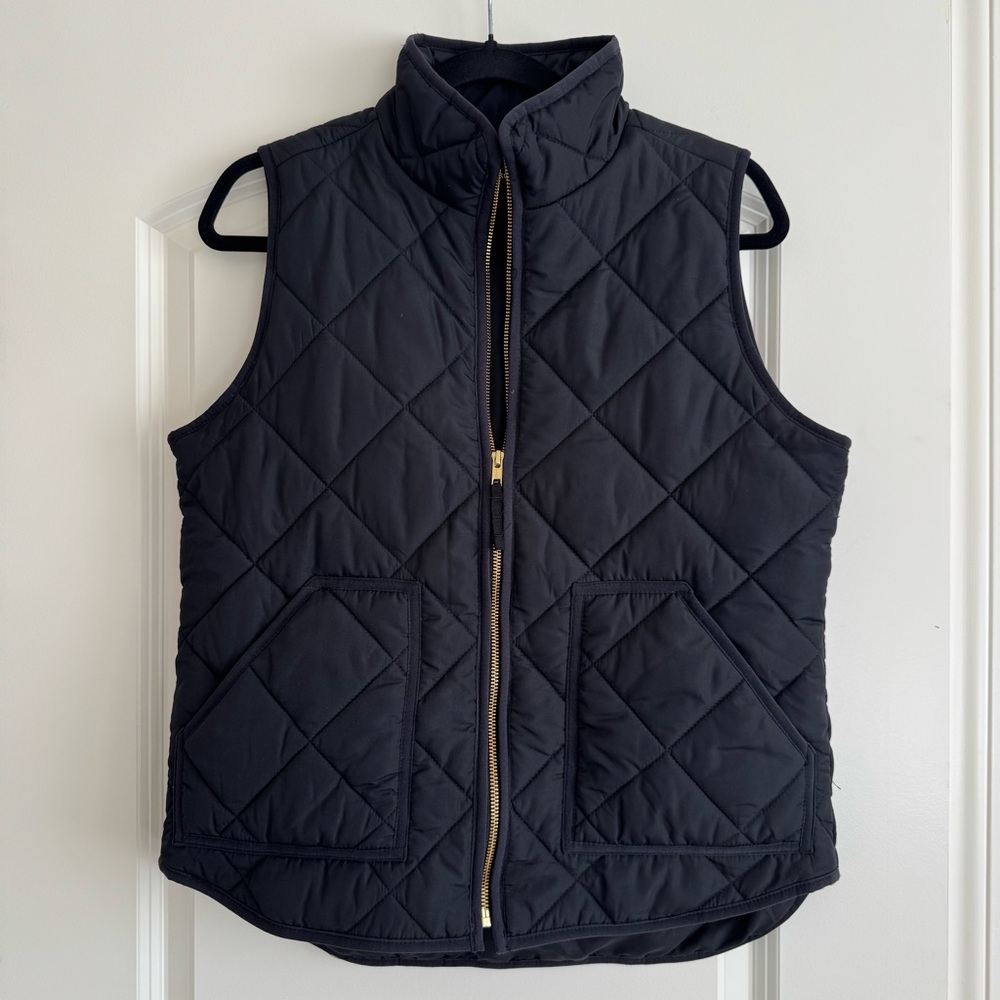 J. Crew Mercantile Women's Quilted Black Vest Size M
